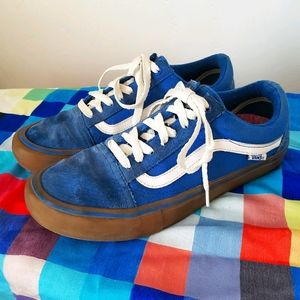 Vans Blue Suede Gum Sole Low Top Skate Shoes